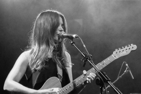 Stina from Honeyblood on stage at Electric Ballroom on 20 May 2015