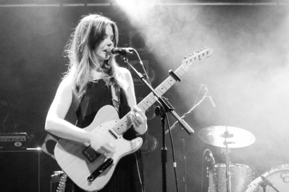Stina from Honeyblood on stage at Electric Ballroom on 20 May 2015