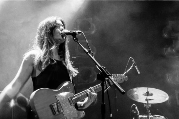 Stina from Honeyblood on stage at Electric Ballroom on 20 May 2015