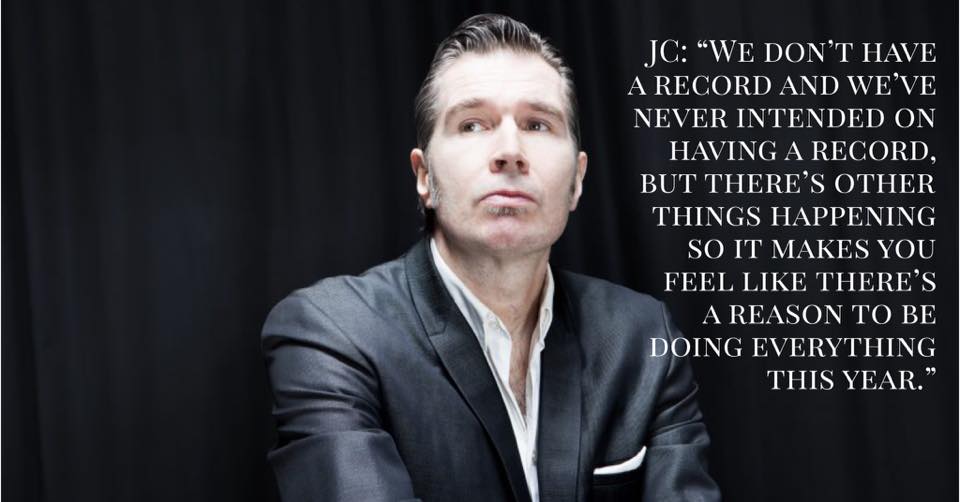 Image of Justin Currie of Del Amitri with quote: "We don’t have a record and we’ve never intended on having a record, but there’s other things happening so it makes you feel like there’s a reason to be doing everything this year"