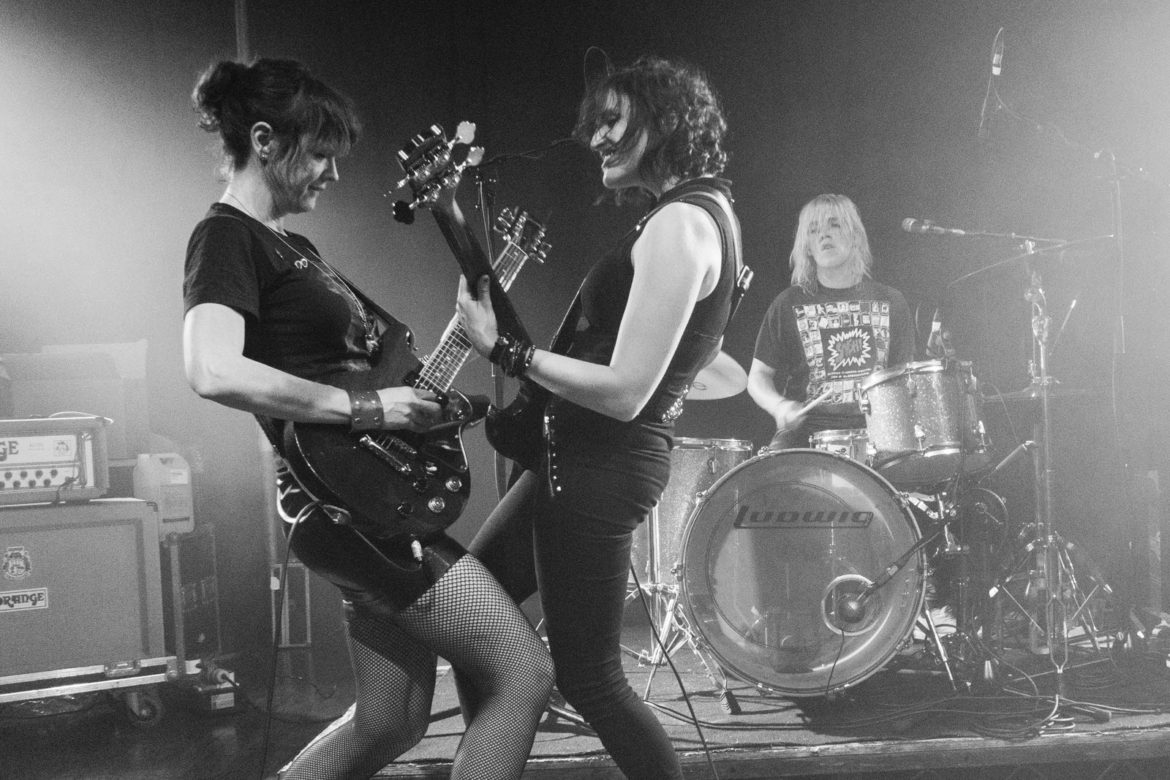 Ex Hex on stage at the Scala in London on 2 November 2015