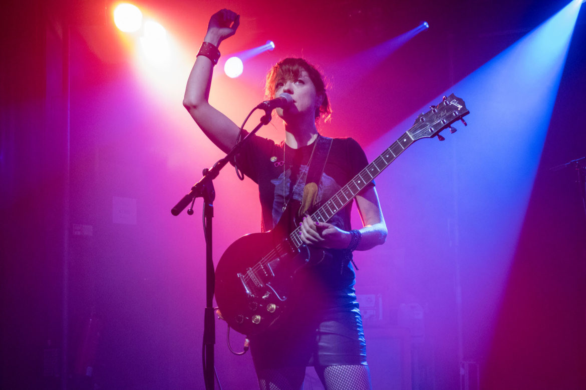 Ex Hex on stage at the Scala in London on 2 November 2015
