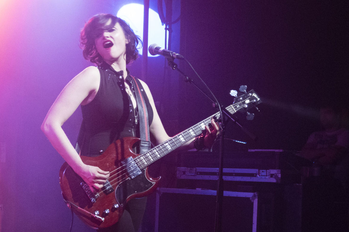 Ex Hex on stage at the Scala in London on 2 November 2015