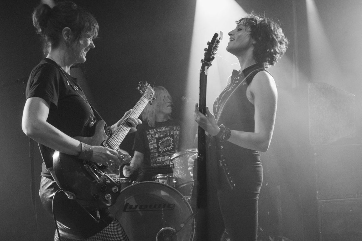 Ex Hex on stage at the Scala in London on 2 November 2015