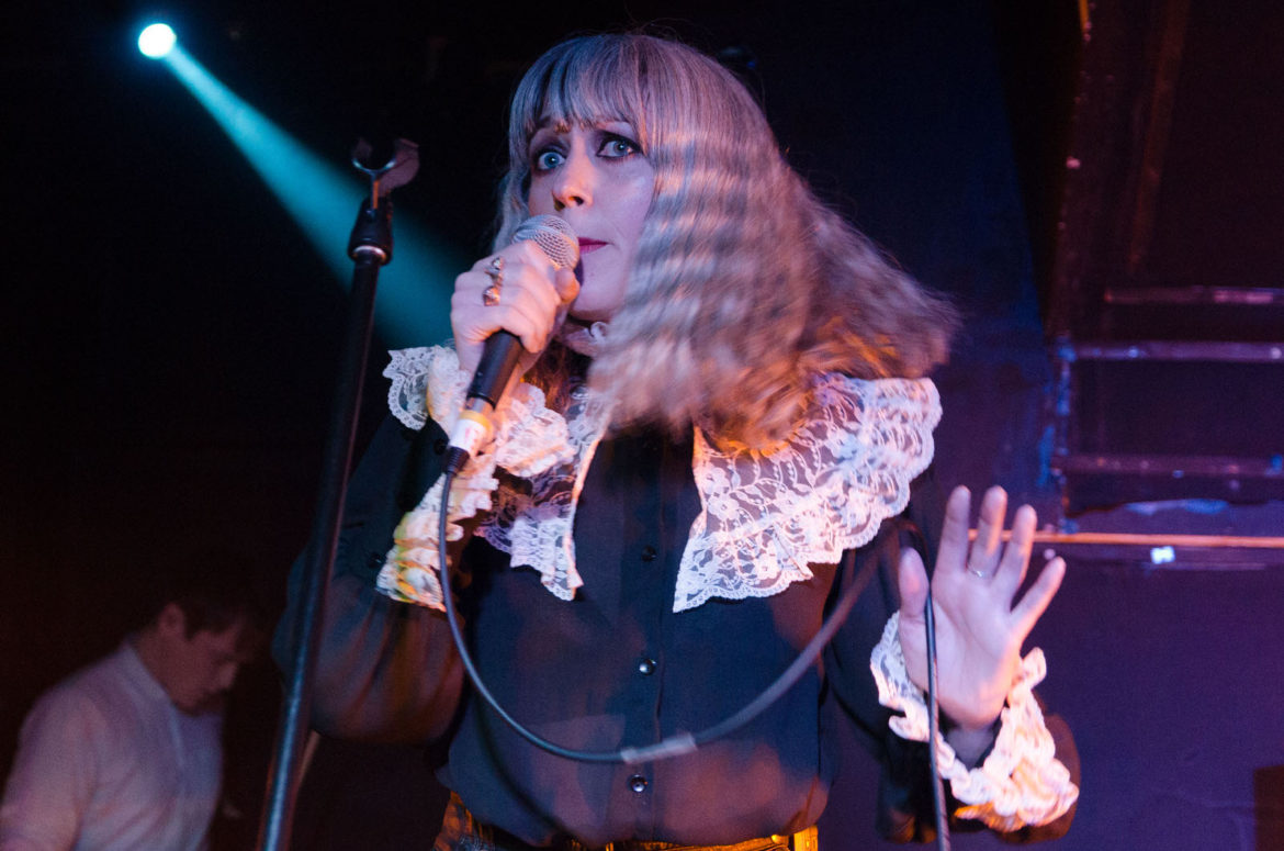Marnie on stage at the Hug and Pint in Glasgow on 27 January 2018