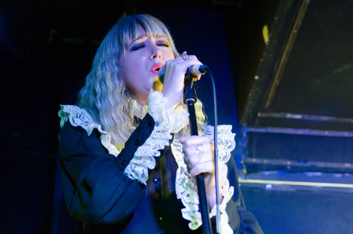 Marnie on stage at the Hug and Pint in Glasgow on 27 January 2018