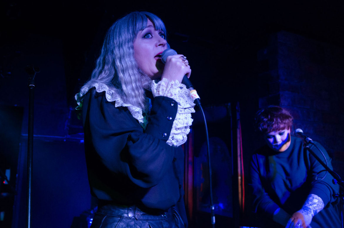 Marnie on stage at the Hug and Pint in Glasgow on 27 January 2018