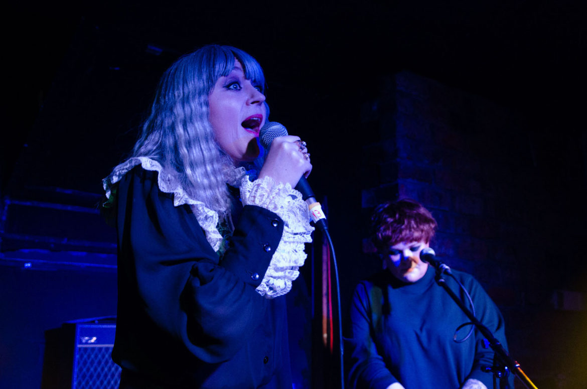 Marnie on stage at the Hug and Pint in Glasgow on 27 January 2018