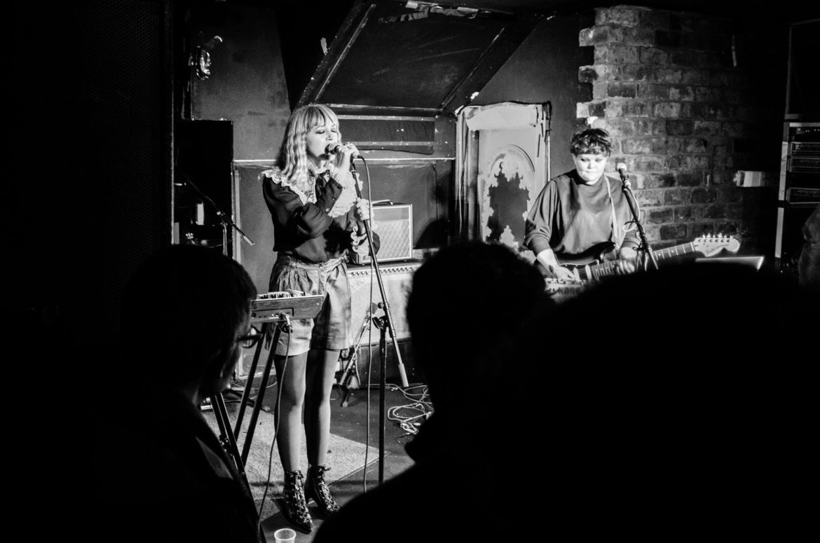 Marnie on stage at the Hug and Pint in Glasgow on 27 January 2018