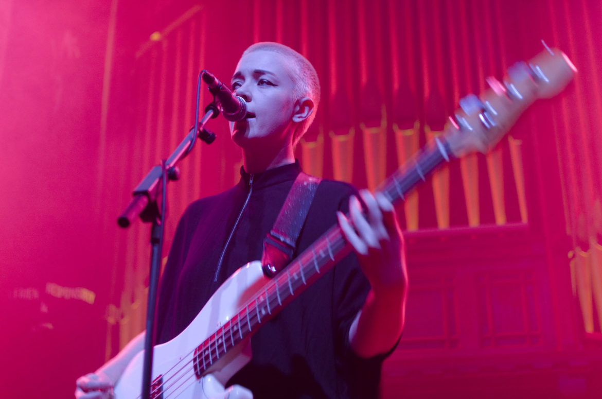 PINS on stage at Saint Luke's in Glasgow on 8 December 2016