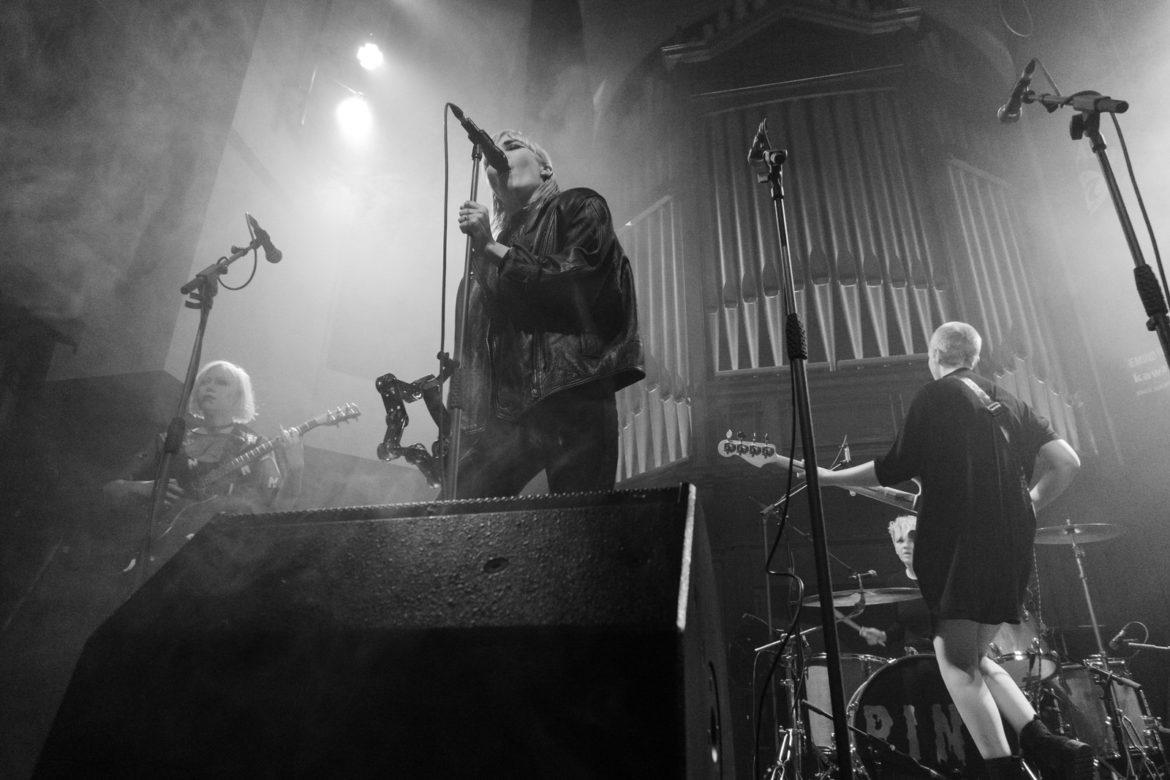 PINS on stage at Saint Luke's in Glasgow on 8 December 2016