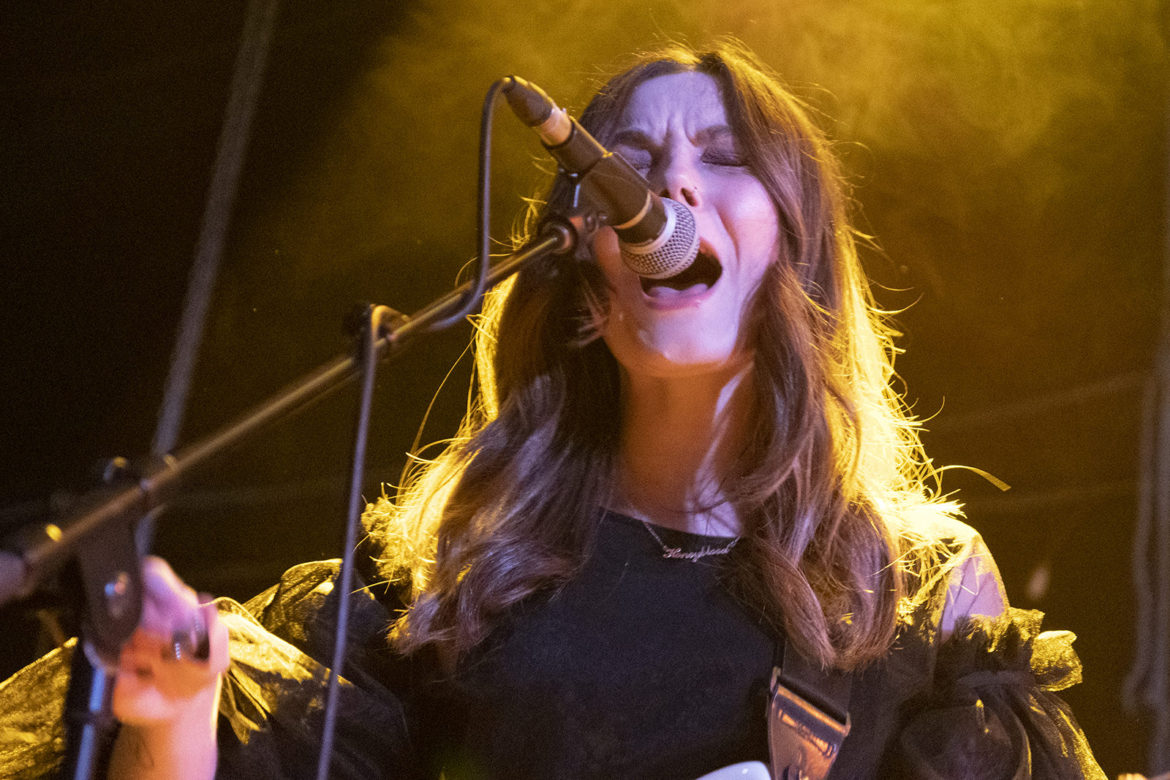 Honeyblood on stage at the Glasgow QMU on 24 October 2019