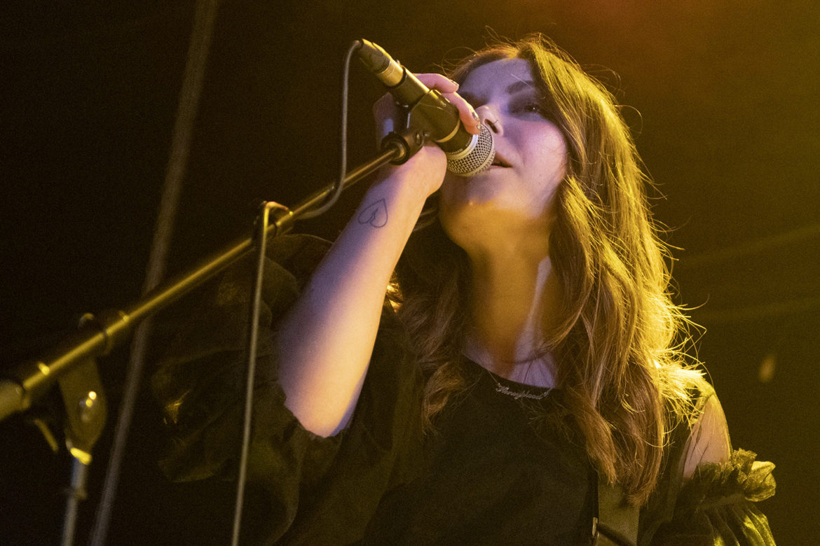 Honeyblood on stage at the Glasgow QMU on 24 October 2019